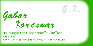 gabor korcsmar business card